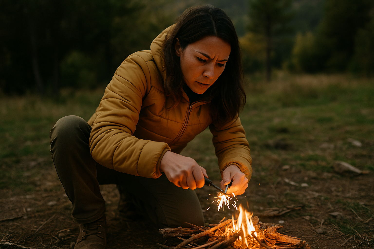 Pedernales y piedras de chispa para hacer fuego