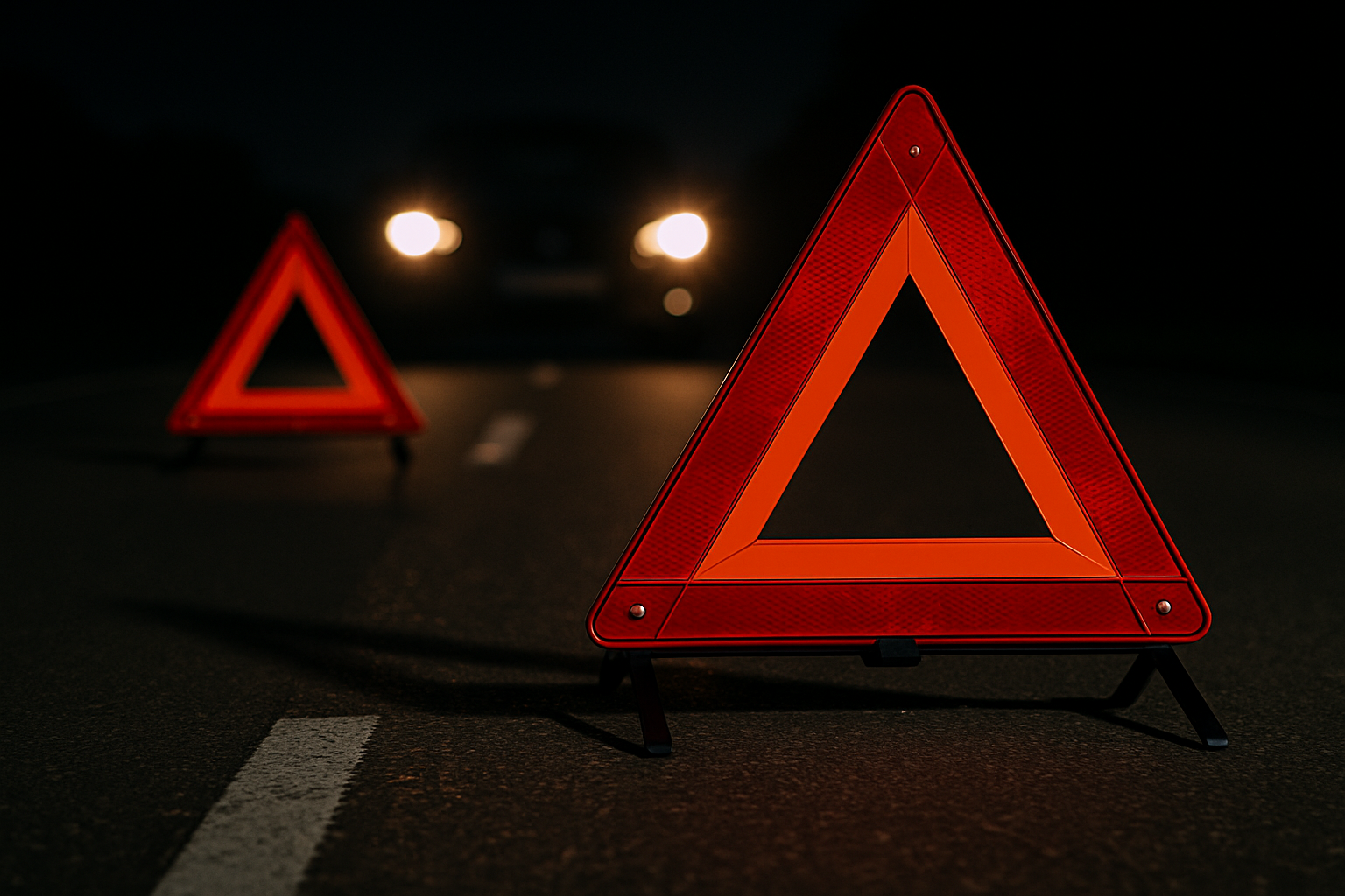 Triángulos de señalización para emergencias en carretera