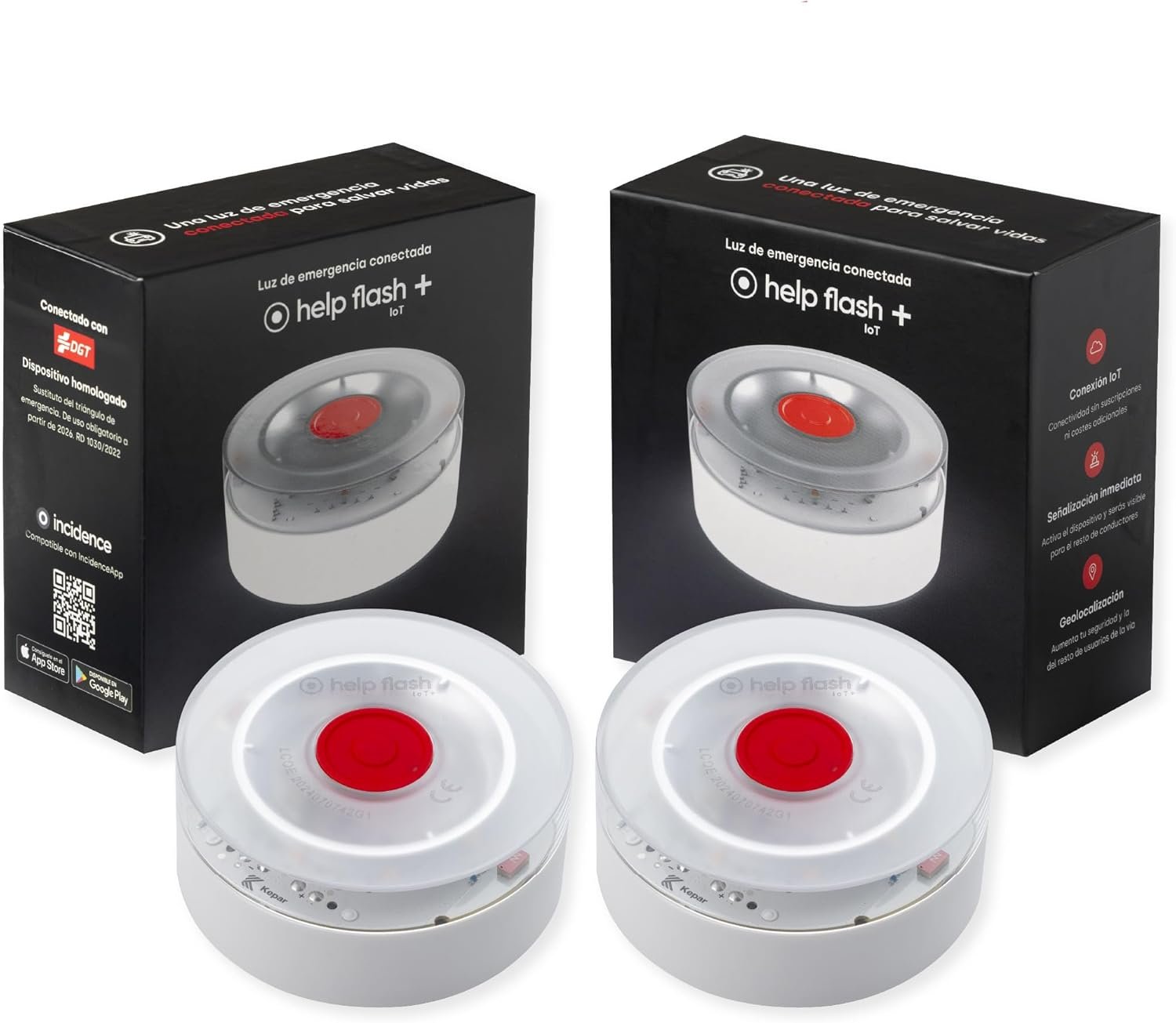 Pack 2 Help Flash IoT+ balizas V16 conectadas