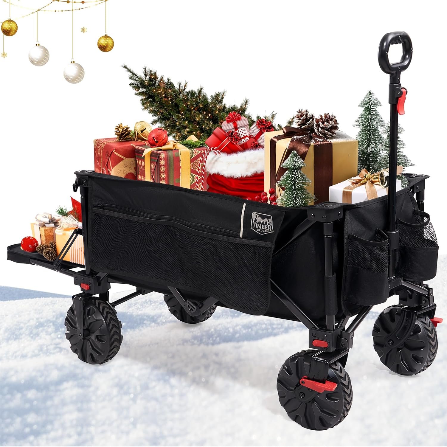 Carro de playa plegable XXXL 135kg con portón trasero