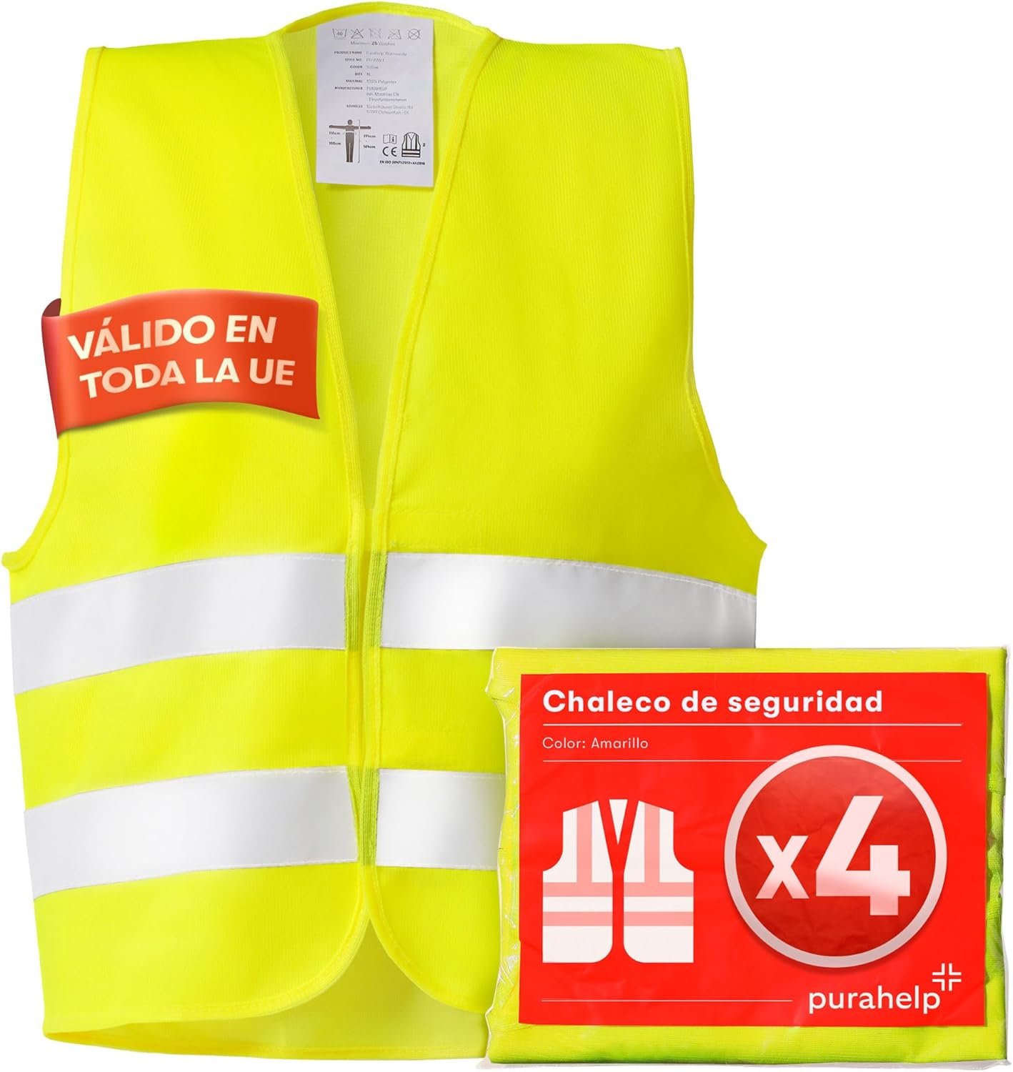 Persona con chaleco reflectante en carretera