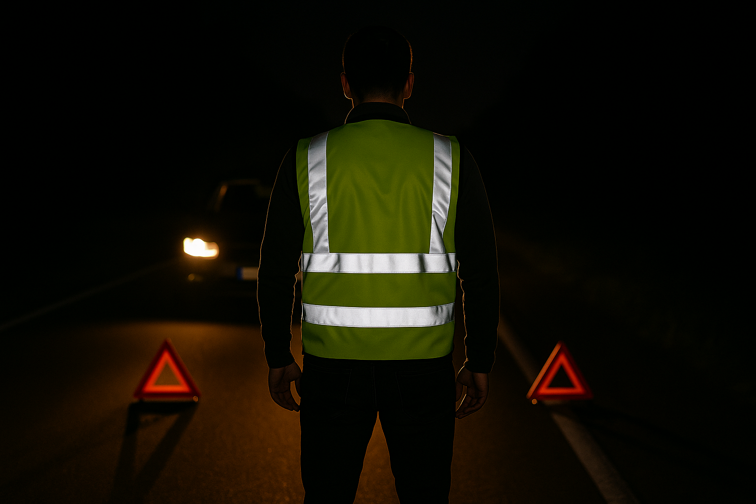 Chalecos reflectantes de alta visibilidad para coche y carretera