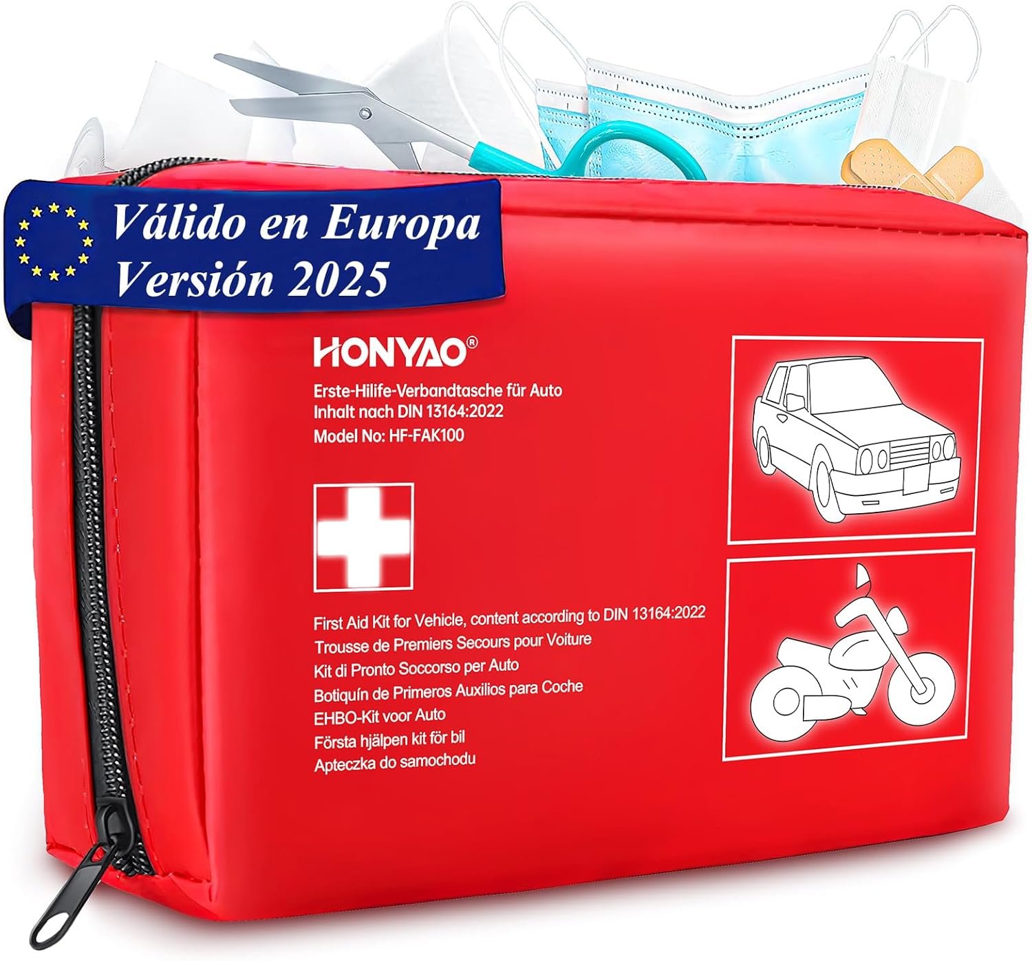 Botiquín de primeros auxilios coche con norma DIN 13164