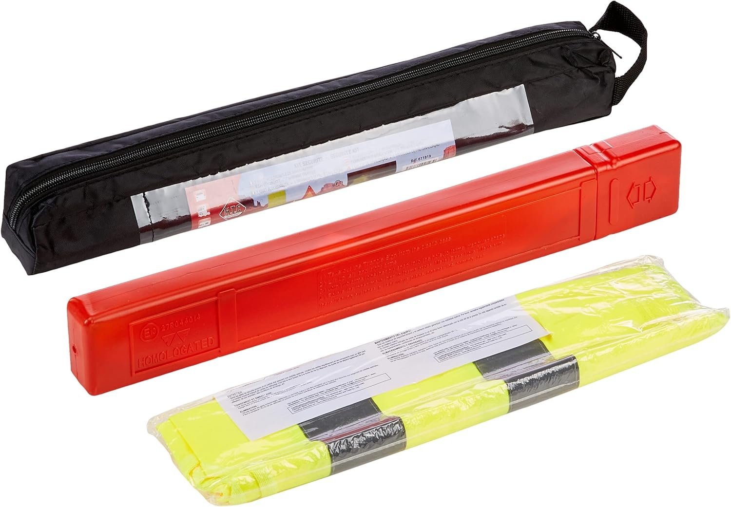 Kit de triángulo de señalización y chaleco amarillo norma CE