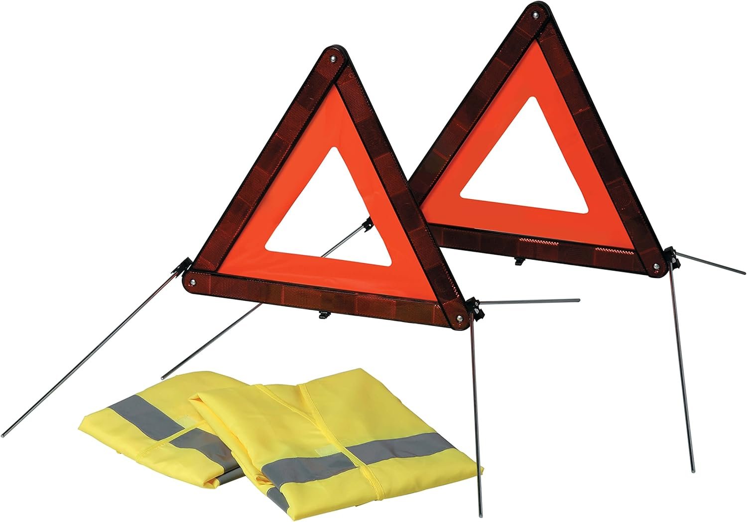 Kit de 2 triángulos de emergencia y 2 chalecos reflectantes homologados